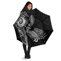 Aotearoa Moko Tribal Tattoo Umbrella New Zealand Maori Penguin and Fantail Black Color