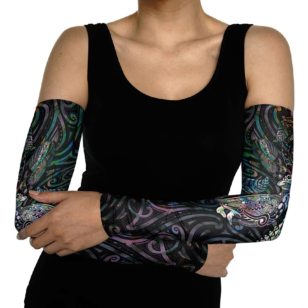 Aotearoa Moko Tribal Tattoo Arm Sleeves New Zealand Maori Penguin and Fantail Paua Shell Style