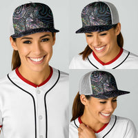 Aotearoa Moko Tribal Tattoo Baseball Net Cap New Zealand Maori Penguin and Fantail Paua Shell Style