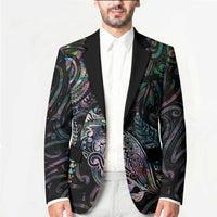 Aotearoa Moko Tribal Tattoo Blazer New Zealand Maori Penguin and Fantail Paua Shell Style