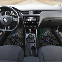 Aotearoa Moko Tribal Tattoo Car Mats New Zealand Maori Penguin and Fantail Paua Shell Style LT03 Set 2pcs - Front Multicolor - Polynesian Pride