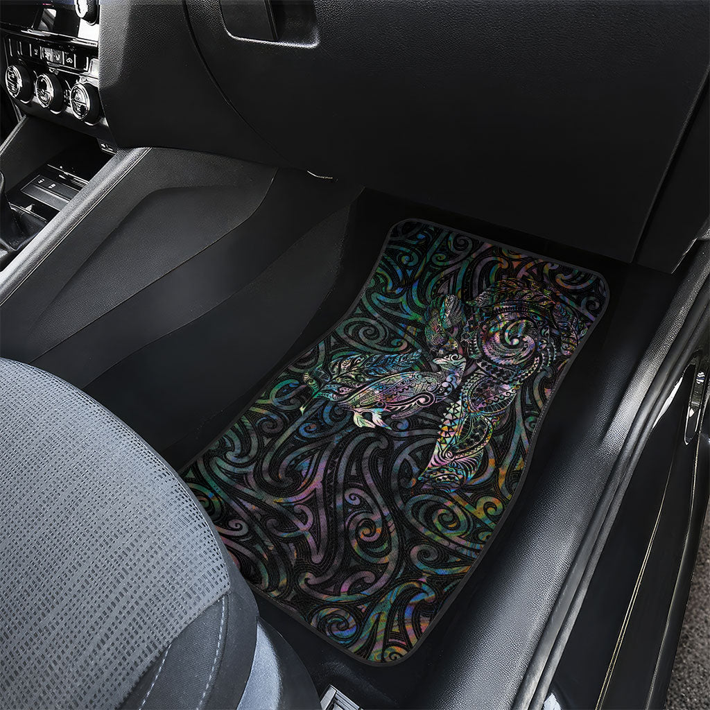 Aotearoa Moko Tribal Tattoo Car Mats New Zealand Maori Penguin and Fantail Paua Shell Style LT03 - Polynesian Pride