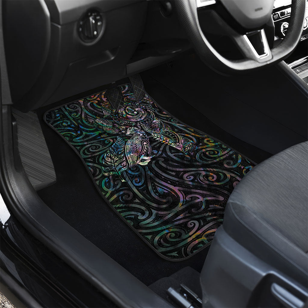 Aotearoa Moko Tribal Tattoo Car Mats New Zealand Maori Penguin and Fantail Paua Shell Style LT03 - Polynesian Pride