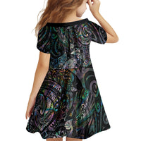 Aotearoa Moko Tribal Tattoo Family Matching Mermaid Dress and Hawaiian Shirt New Zealand Maori Penguin and Fantail Paua Shell Style