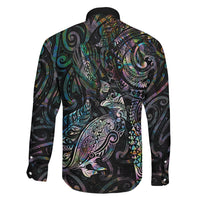 Aotearoa Moko Tribal Tattoo Family Matching Summer Maxi Dress and Hawaiian Shirt New Zealand Maori Penguin and Fantail Paua Shell Style LT03 - Polynesian Pride