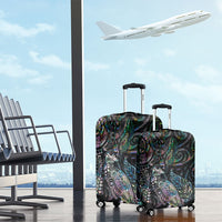 Aotearoa Moko Tribal Tattoo Luggage Cover New Zealand Maori Penguin and Fantail Paua Shell Style