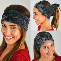Aotearoa Moko Tribal Tattoo Neck Gaiter New Zealand Maori Penguin and Fantail Paua Shell Style