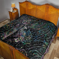 Aotearoa Moko Tribal Tattoo Quilt New Zealand Maori Penguin and Fantail Paua Shell Style LT03 - Polynesian Pride