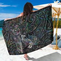 Aotearoa Moko Tribal Tattoo Sarong New Zealand Maori Penguin and Fantail Paua Shell Style LT03 One Size 44 x 66 inches Multicolor - Polynesian Pride