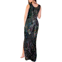 Aotearoa Moko Tribal Tattoo Tank Maxi Dress New Zealand Maori Penguin and Fantail Paua Shell Style