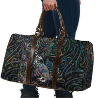 Aotearoa Moko Tribal Tattoo Travel Bag New Zealand Maori Penguin and Fantail Paua Shell Style