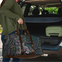 Aotearoa Moko Tribal Tattoo Travel Bag New Zealand Maori Penguin and Fantail Paua Shell Style