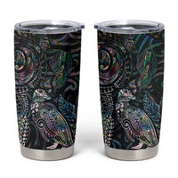Aotearoa Moko Tribal Tattoo Tumbler Cup New Zealand Maori Penguin and Fantail Paua Shell Style