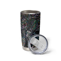 Aotearoa Moko Tribal Tattoo Tumbler Cup New Zealand Maori Penguin and Fantail Paua Shell Style