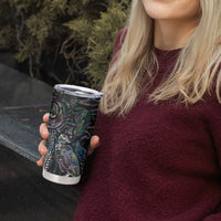 Aotearoa Moko Tribal Tattoo Tumbler Cup New Zealand Maori Penguin and Fantail Paua Shell Style