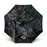 Aotearoa Moko Tribal Tattoo Umbrella New Zealand Maori Penguin and Fantail Paua Shell Style LT03 One Size Folded 11.42 inch Opened Diameter 37.4 inch Multicolor - Polynesian Pride