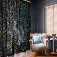 Aotearoa Moko Tribal Tattoo Window Curtain New Zealand Maori Penguin and Fantail Paua Shell Style