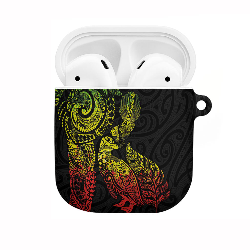 Aotearoa Moko Tribal Tattoo AirPods Case New Zealand Maori Penguin and Fantail Reggae Style