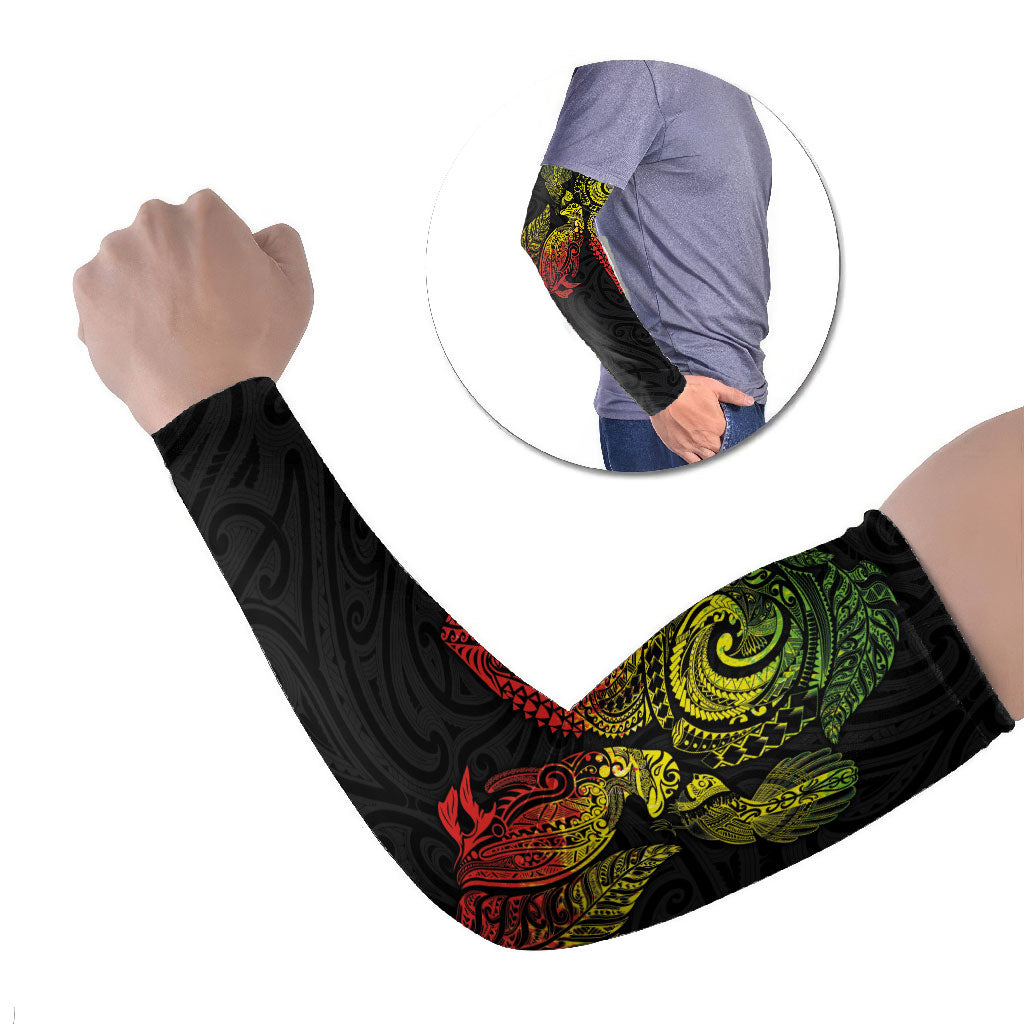 Aotearoa Moko Tribal Tattoo Arm Sleeves New Zealand Maori Penguin and Fantail Reggae Style