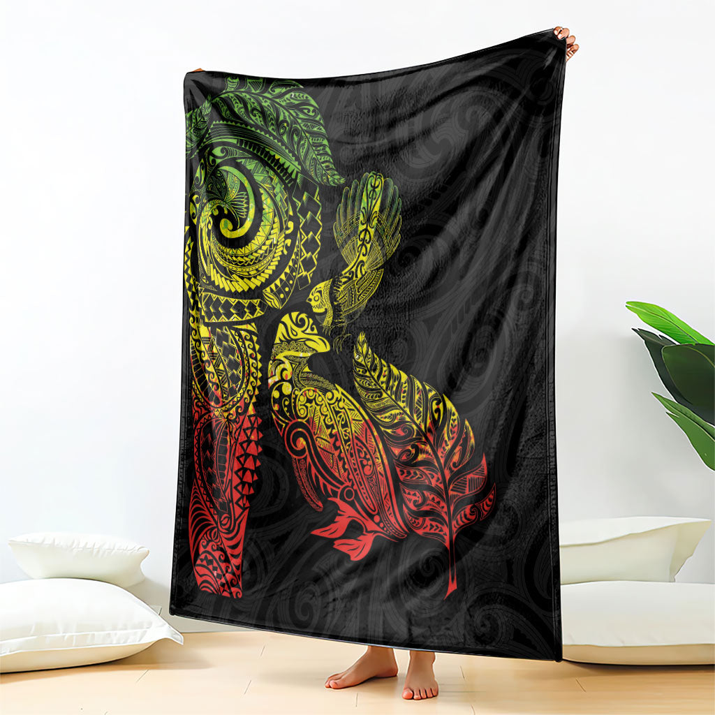Aotearoa Moko Tribal Tattoo Blanket New Zealand Maori Penguin and Fantail Reggae Style LT03 - Polynesian Pride