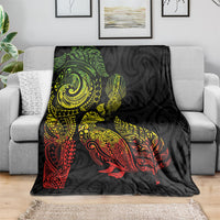 Aotearoa Moko Tribal Tattoo Blanket New Zealand Maori Penguin and Fantail Reggae Style LT03 - Polynesian Pride