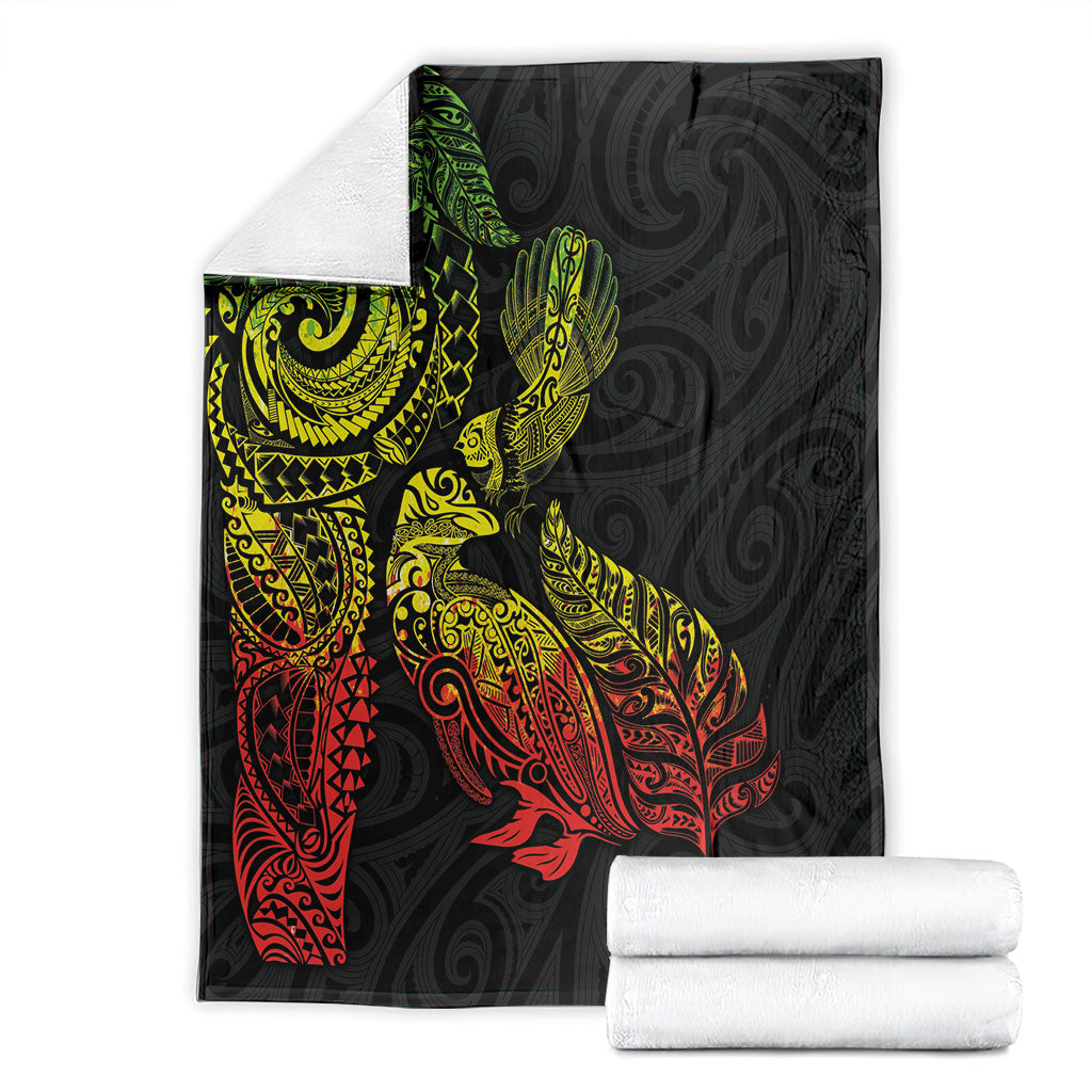 Aotearoa Moko Tribal Tattoo Blanket New Zealand Maori Penguin and Fantail Reggae Style LT03 - Polynesian Pride