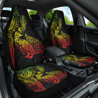 Aotearoa Moko Tribal Tattoo Car Seat Cover New Zealand Maori Penguin and Fantail Reggae Style
