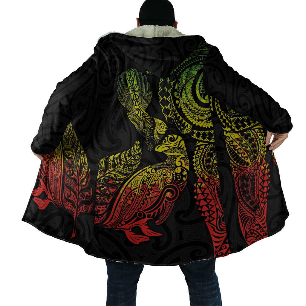 Aotearoa Moko Tribal Tattoo Cloak New Zealand Maori Penguin and Fantail Reggae Style