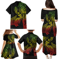 Aotearoa Moko Tribal Tattoo Family Matching Puletasi and Hawaiian Shirt New Zealand Maori Penguin and Fantail Reggae Style LT03 - Polynesian Pride