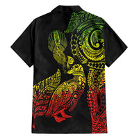 Aotearoa Moko Tribal Tattoo Family Matching Puletasi and Hawaiian Shirt New Zealand Maori Penguin and Fantail Reggae Style LT03 - Polynesian Pride