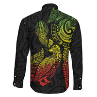 Aotearoa Moko Tribal Tattoo Family Matching Puletasi and Hawaiian Shirt New Zealand Maori Penguin and Fantail Reggae Style LT03 - Polynesian Pride