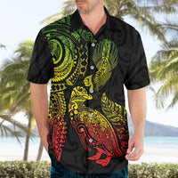 Aotearoa Moko Tribal Tattoo Hawaiian Shirt New Zealand Maori Penguin and Fantail Reggae Style