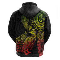 Aotearoa Moko Tribal Tattoo Hoodie New Zealand Maori Penguin and Fantail Reggae Style