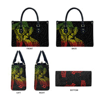 Aotearoa Moko Tribal Tattoo Leather Bag New Zealand Maori Penguin and Fantail Reggae Style