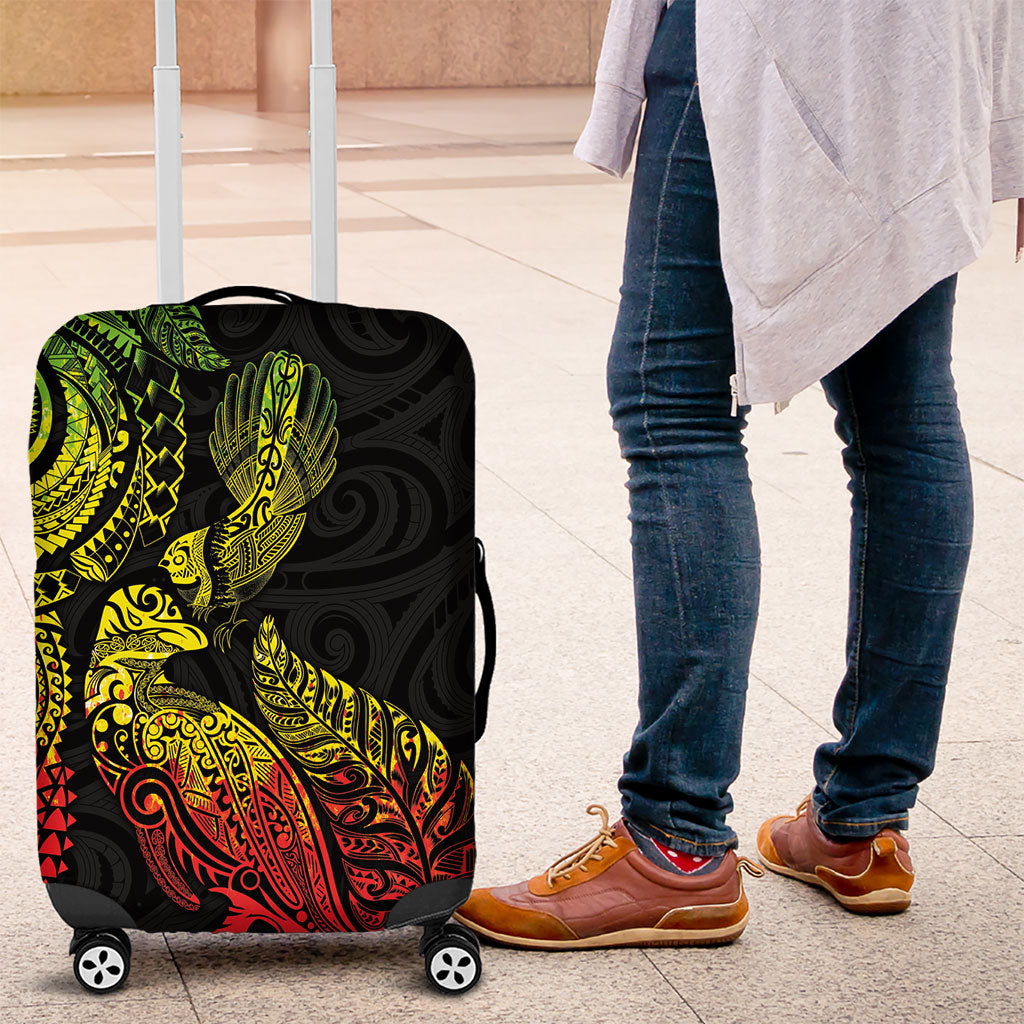 Aotearoa Moko Tribal Tattoo Luggage Cover New Zealand Maori Penguin and Fantail Reggae Style