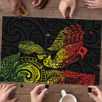 Aotearoa Moko Tribal Tattoo Puzzle New Zealand Maori Penguin and Fantail Reggae Style