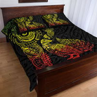 Aotearoa Moko Tribal Tattoo Quilt Bed Set New Zealand Maori Penguin and Fantail Reggae Style