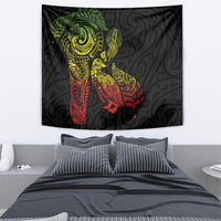 Aotearoa Moko Tribal Tattoo Tapestry New Zealand Maori Penguin and Fantail Reggae Style