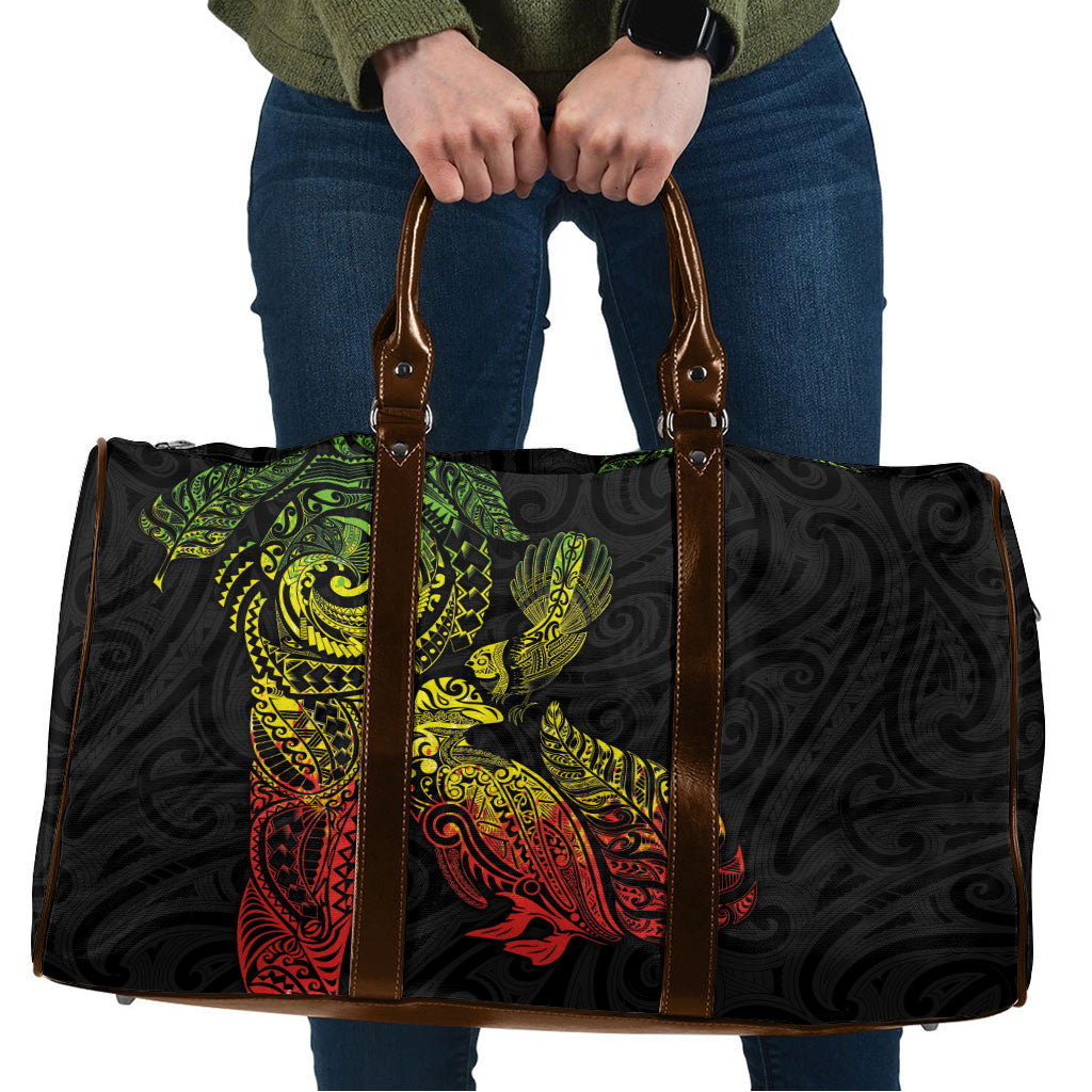 Aotearoa Moko Tribal Tattoo Travel Bag New Zealand Maori Penguin and Fantail Reggae Style