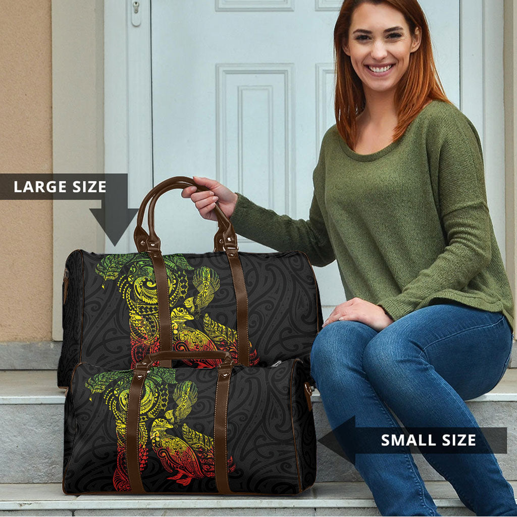 Aotearoa Moko Tribal Tattoo Travel Bag New Zealand Maori Penguin and Fantail Reggae Style