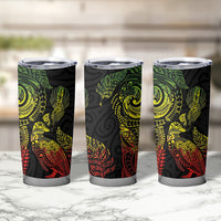 Aotearoa Moko Tribal Tattoo Tumbler Cup New Zealand Maori Penguin and Fantail Reggae Style