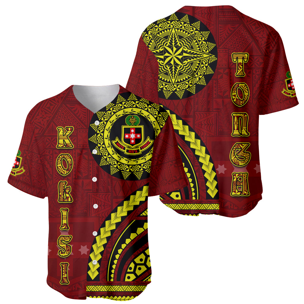 Kolisi Tonga Atele Baseball Jersey Ngatu and Polynesian Pattern