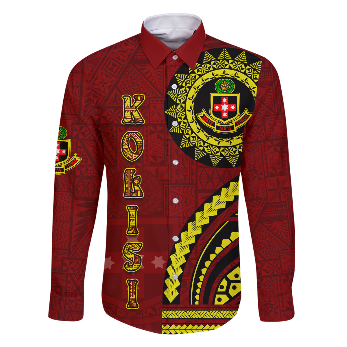 Kolisi Tonga Atele Family Matching Long Sleeve Bodycon Dress and Hawaiian Shirt Ngatu and Polynesian Pattern