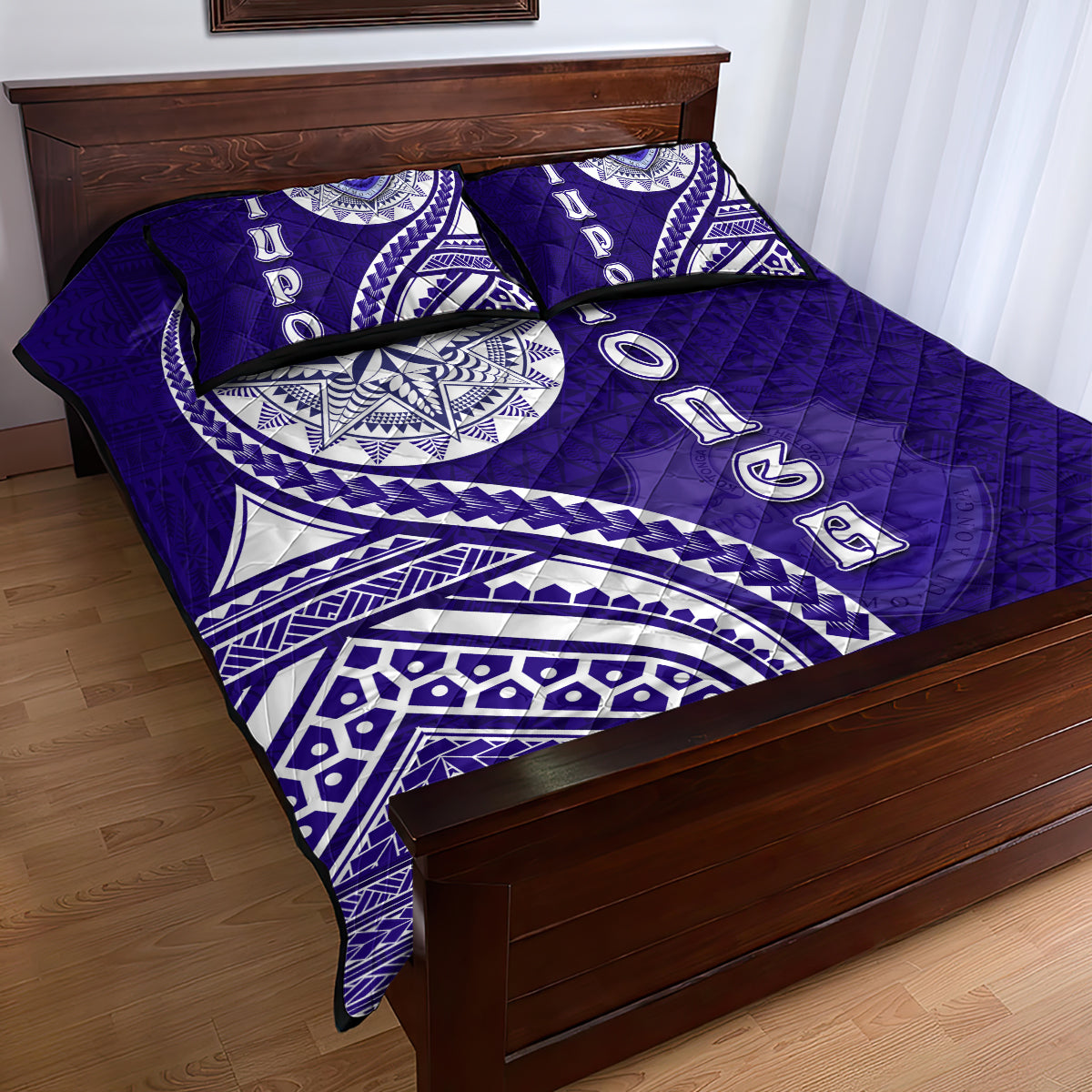 Tupou College Toloa Quilt Bed Set Ngatu and Polynesian Pattern