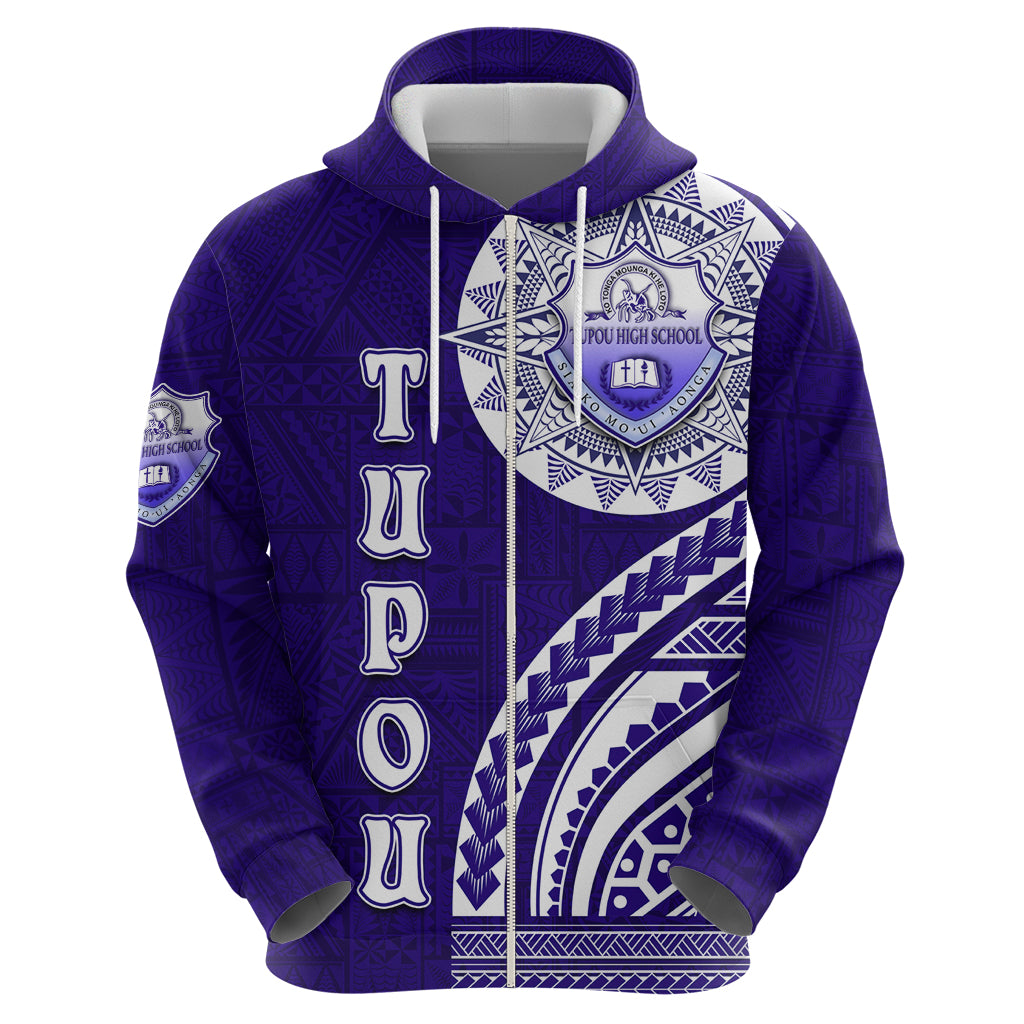 Tupou College Toloa Zip Hoodie Ngatu and Polynesian Pattern