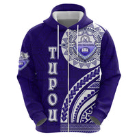 Tupou College Toloa Zip Hoodie Ngatu and Polynesian Pattern