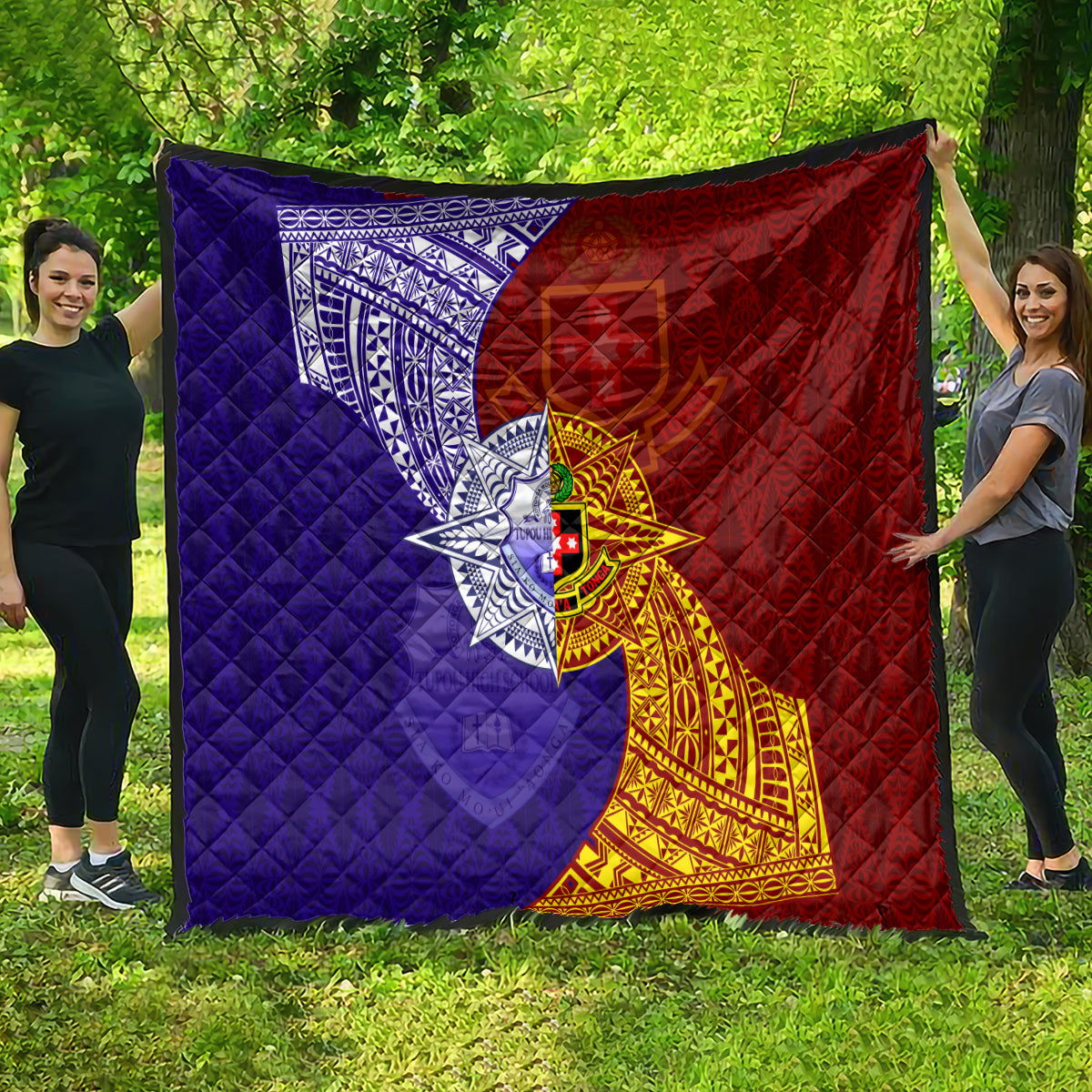 Kolisi Tonga Atele and Tupou College Toloa Quilt Ngatu and Polynesian Spiral Pattern