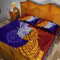 Kolisi Tonga Atele and Tupou College Toloa Quilt Bed Set Ngatu and Polynesian Spiral Pattern