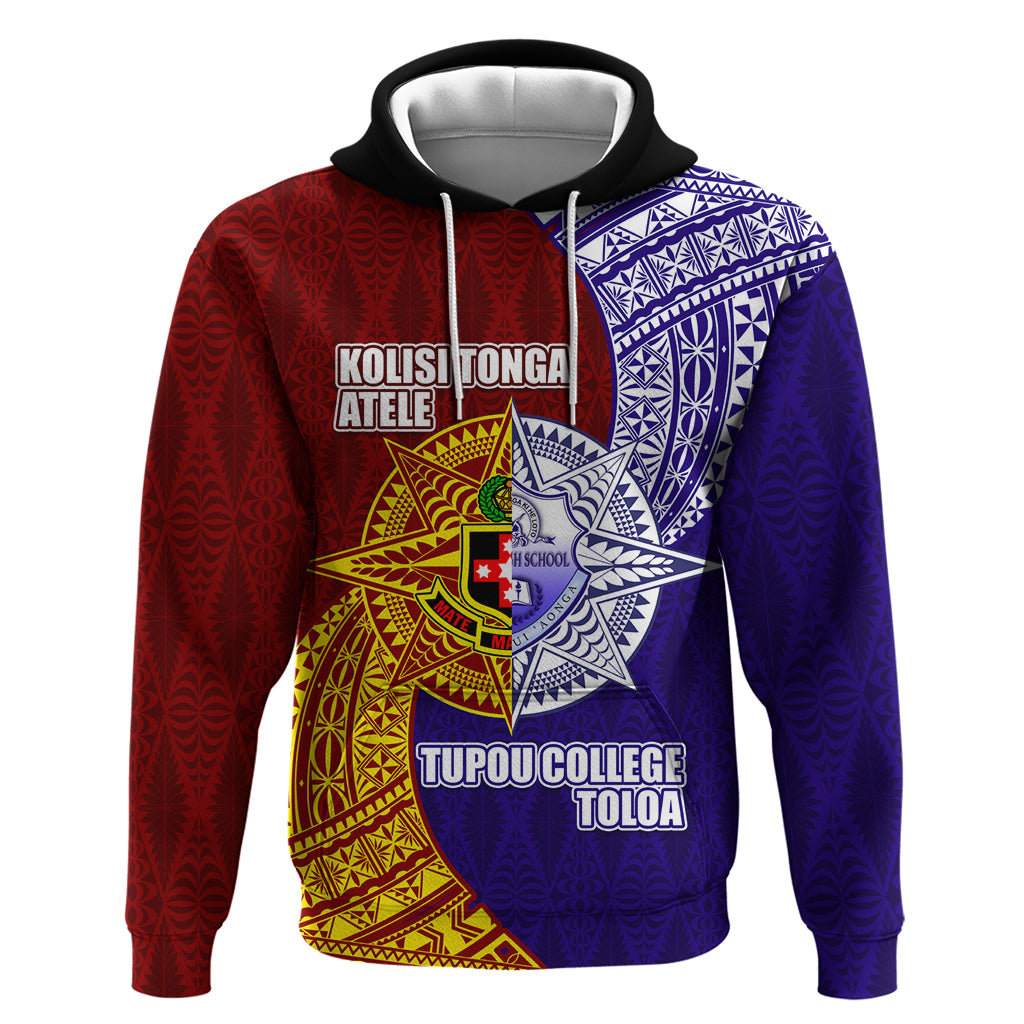 Kolisi Tonga Atele and Tupou College Toloa Zip Hoodie Ngatu and Polynesian Spiral Pattern