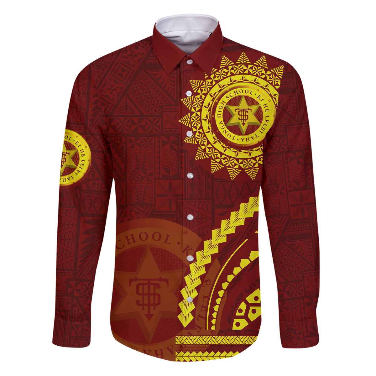 Tonga High School Family Matching Puletasi and Hawaiian Shirt Ngatu and Polynesian Pattern
